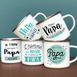 Mug en émail personnalisé PAPA - Livraison offerte