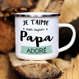 Mug en émail personnalisé PAPA - Livraison offerte