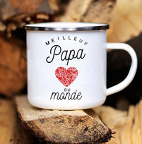 Mug en émail personnalisé PAPA - Livraison offerte