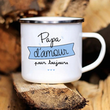 Mug en émail personnalisé PAPA - Livraison offerte