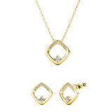 Parure Adelise (1 collier + 1 pendentif + 2 boucles d'oreilles) ornées de 26 cristaux Swarovski - Livraison Offerte