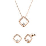 Parure Adelise (1 collier + 1 pendentif + 2 boucles d'oreilles) ornées de 26 cristaux Swarovski - Livraison Offerte