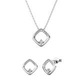 Parure Adelise (1 collier + 1 pendentif + 2 boucles d'oreilles) ornées de 26 cristaux Swarovski - Livraison Offerte
