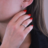 Parure Adelise (1 collier + 1 pendentif + 2 boucles d'oreilles) ornées de 26 cristaux Swarovski - Livraison Offerte