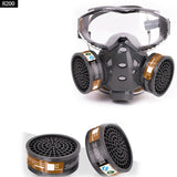 Masque à gaz avec lunette de sécurité plus 2 filtres supplémentaires - Livraison offerte
