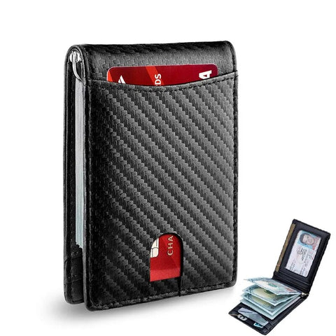 Portefeuille en fibre de carbone RFID anti-piratage - Livraison offerte