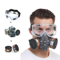 Masque à gaz avec lunette de sécurité plus 2 filtres supplémentaires - Livraison offerte