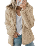 Manteau élégant épais polaire pour femme avec fermeture éclair - Livraison Offerte