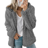Manteau élégant épais polaire pour femme avec fermeture éclair - Livraison Offerte