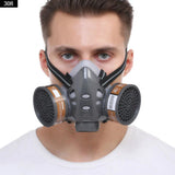 Masque à gaz avec lunette de sécurité plus 2 filtres supplémentaires - Livraison offerte