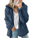 Manteau élégant épais polaire pour femme avec fermeture éclair - Livraison Offerte