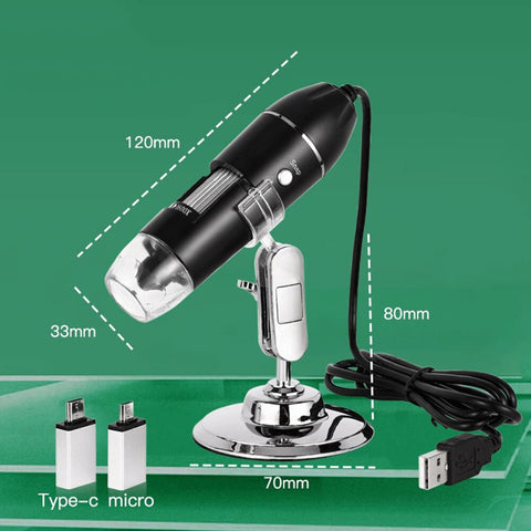 Microscope numérique USB 3en1 Type C Wifi - Livraison offerte