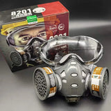 Masque à gaz avec lunette de sécurité plus 2 filtres supplémentaires - Livraison offerte