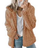 Manteau élégant épais polaire pour femme avec fermeture éclair - Livraison Offerte