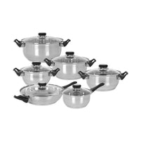 Batterie de cuisine 12 pièces en acier - Livraison offerte
