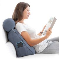 Coussin de Lecture Triangulaire avec Appui-tête et Poche Latérale - Livraison offerte